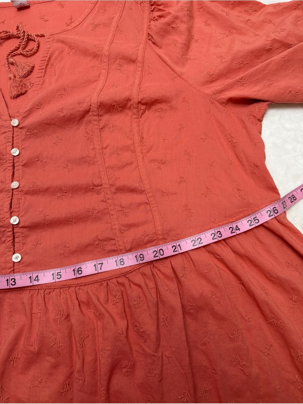Old Navy Plus 3X Coral Embroidered Boho Tiered Midi Maxi Dress Cottagecore - Picture 8 of 11